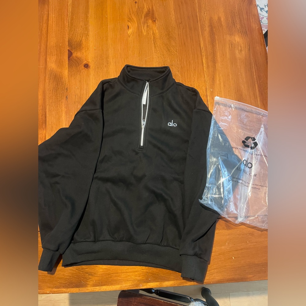 Alo Accolade 1/4 Zip Pullover Black Size S
